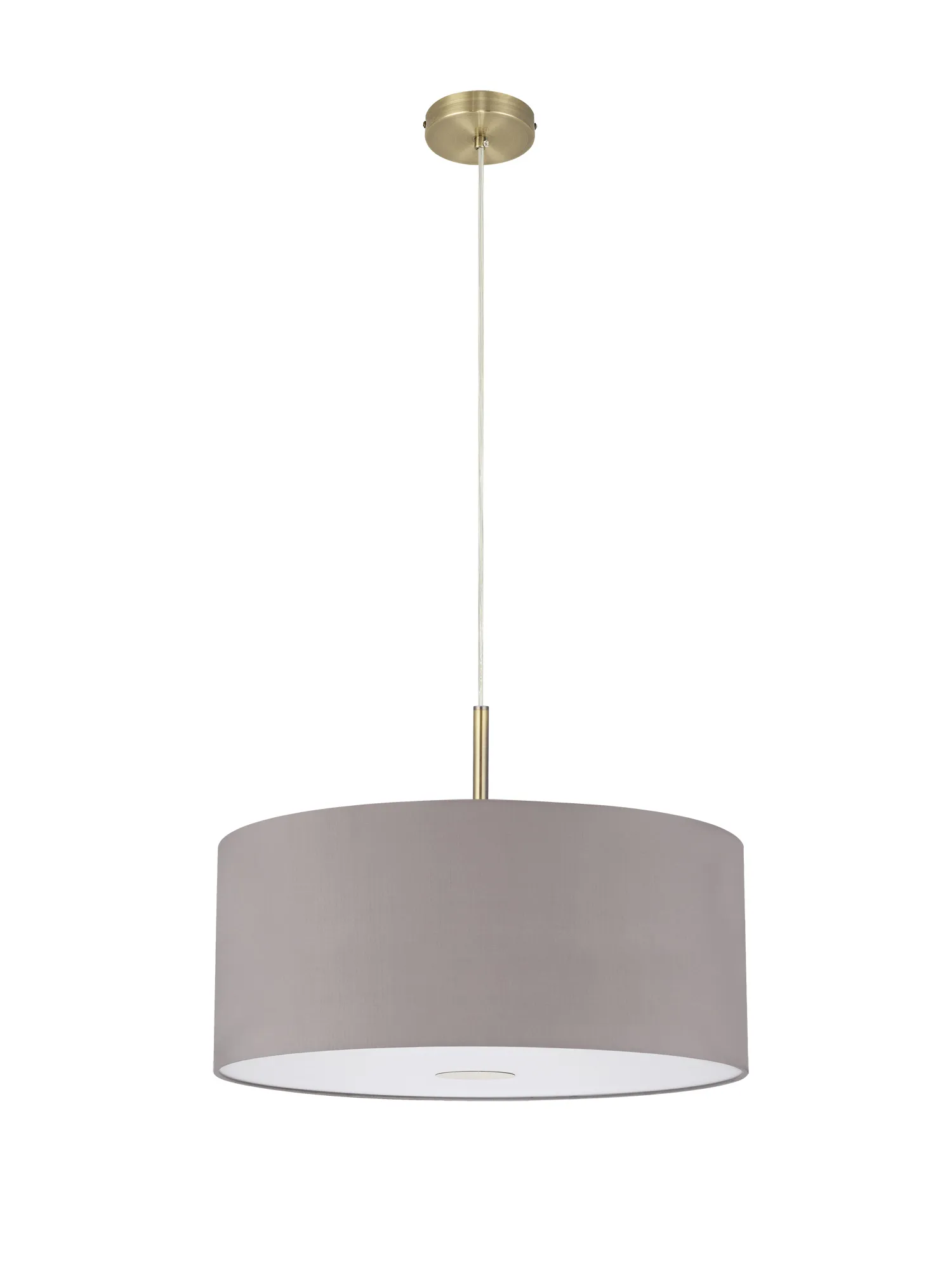 Baymont 50cm Pendant 1 Light Antique Brass, Grey, Frosted Diffuser DK0230  Deco Baymont AB GR